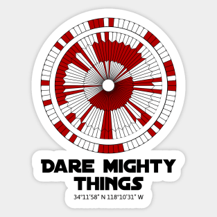 Dare Mighty Things Perseverance Mars Rover Landing Binary Code Pattern Sticker